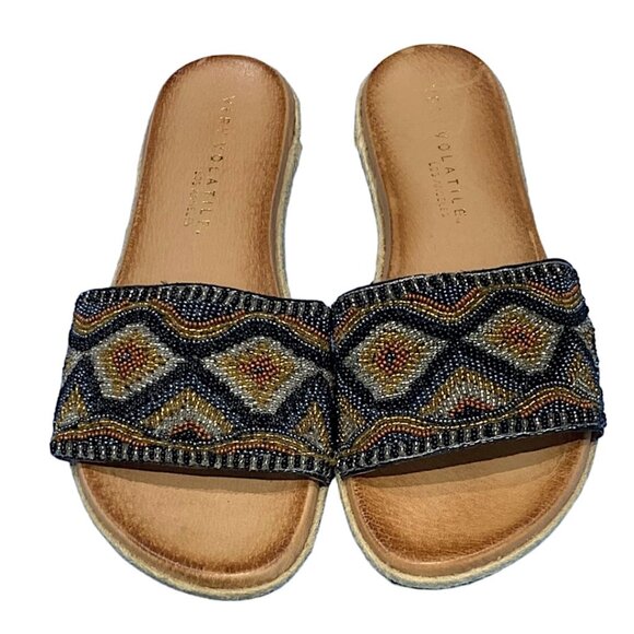 Very Volatile Shoes - Very Volatile Women's Beaded Slip On Sandal Size 9